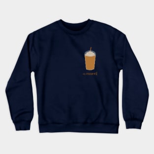 +1 frappe coffee pixel art Crewneck Sweatshirt